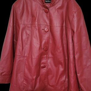 Maggie Barnes Women's Red Leather Jacket